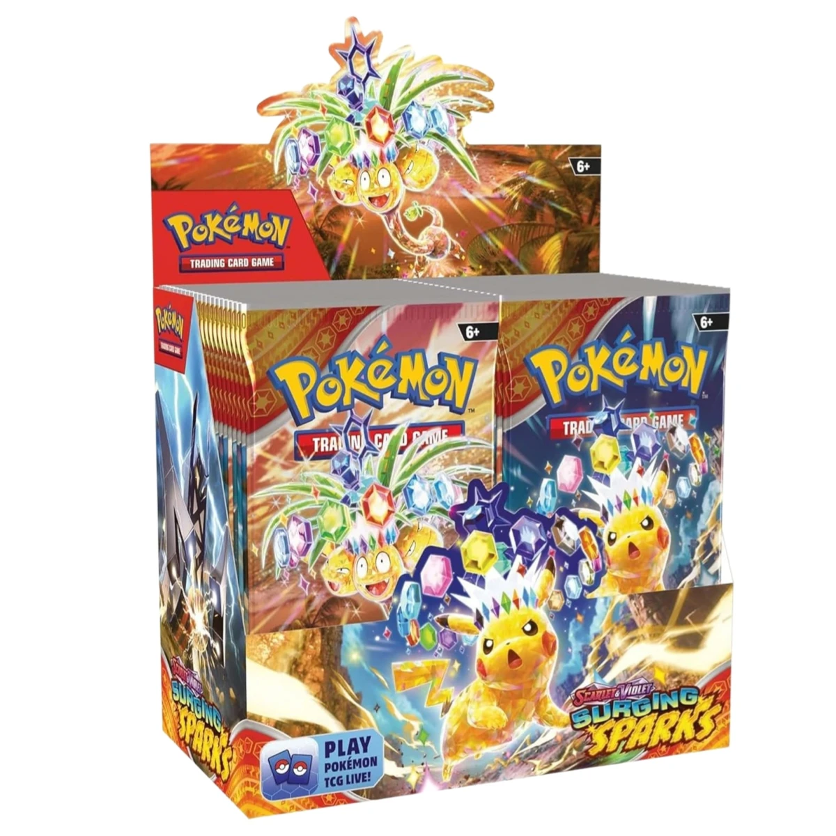 Pokémon TCG, Caja de Sobres Surging Sparks de 360 Cartas Pokémon, Scarlet & Violet, Archaludon Ex, Sobres en Inglés, Cartas Coleccionables de Batalla