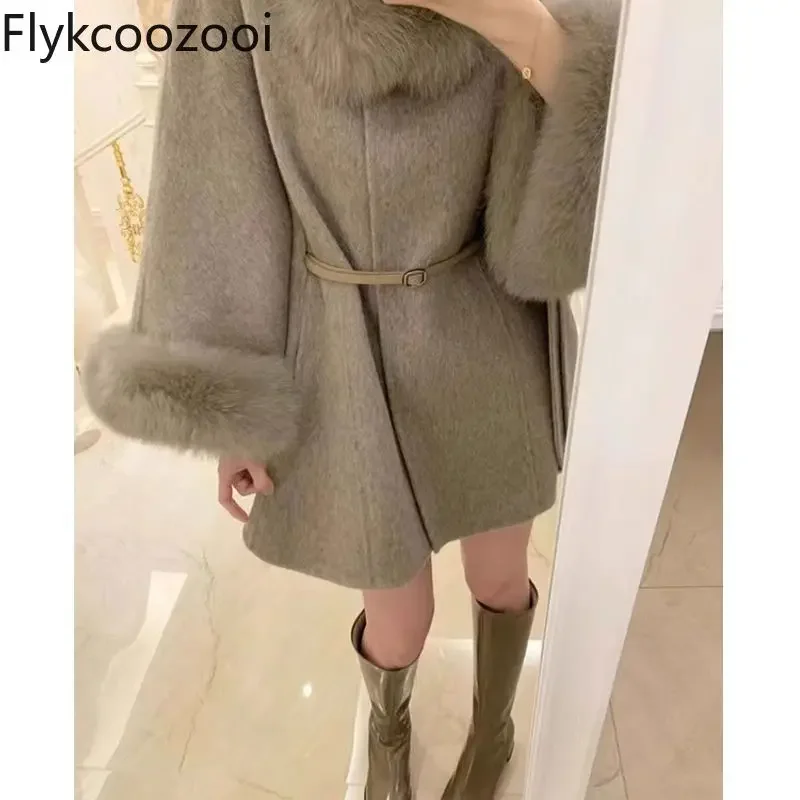 

Detachable Lace-up Woolen Coat New Style Casacos De Inverno Feminino Mainland China Jaqueta Feminina Winter Women Jacket