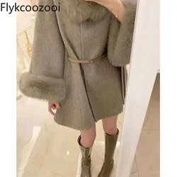 Detachable Lace-up Woolen Coat New Style Casacos De Inverno Feminino  Mainland China Jaqueta Feminina Winter Women Jacket