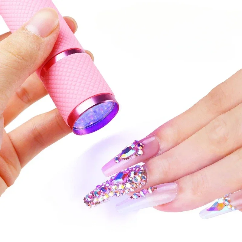 LED-Mini-Taschenlampe, Nagellampe – schnell trocknende tragbare 3-in-1-Phototherapie-Lampe mit UV/LED für Nagelkunst, Gel-Nagellack und Katzenpfoten-Basis