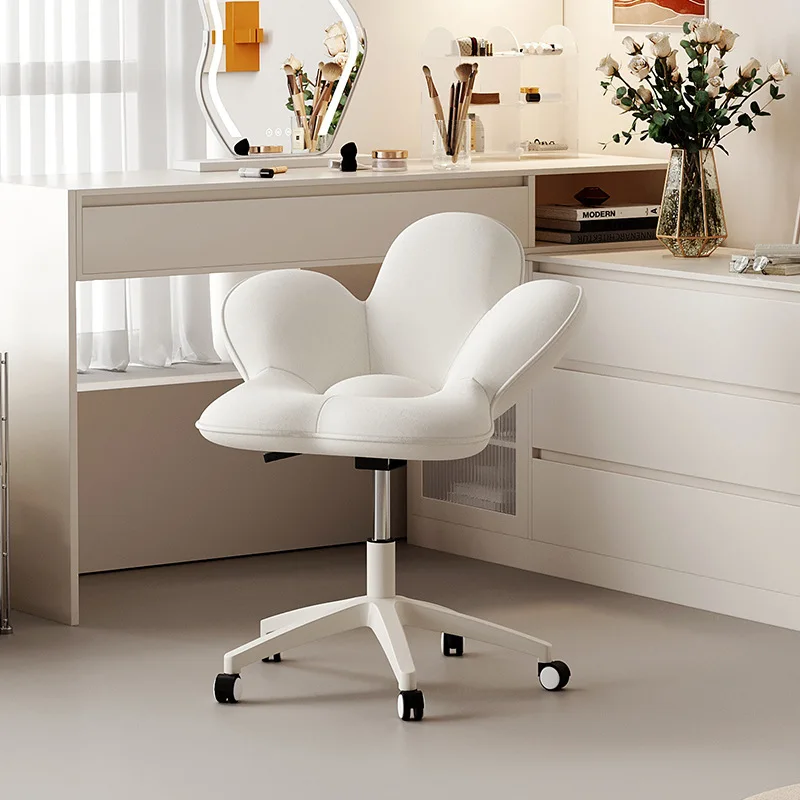 Pulley mobile makeup chair girls bedroom dresser chair rotatable makeup stool backrest lift dressing stool