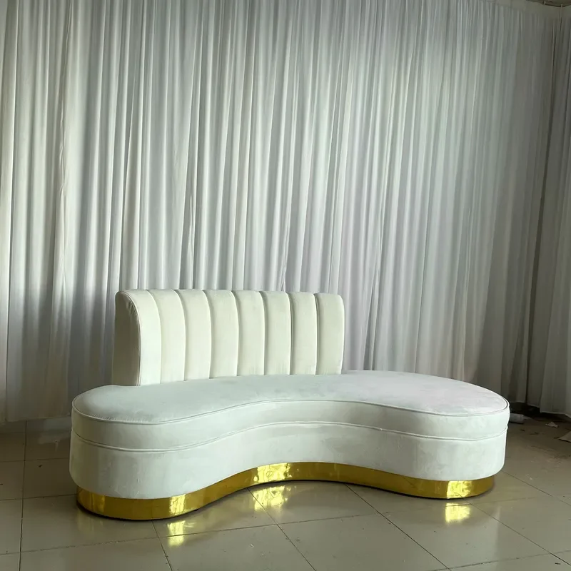 for Modern Light Luxury Curved Fabric Sofa for Beauty Salon High End Special Shaped Corner Sofa for Wedding Scene Piano Sofa