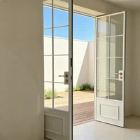 Powder Coating Narrow Aluminum Frame Glass French Door Fashion French Double Doors Long Lasting and Durable French Hinged Doors