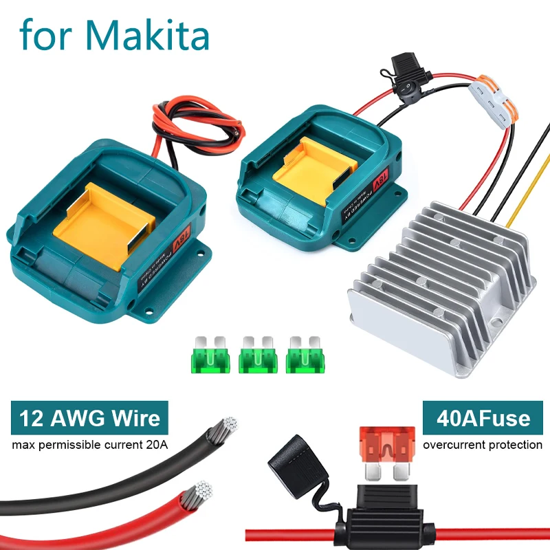 

DC 18V to DC 12V Step Down Converter Adapter For Makita 18V Li-ion Battery DIY Automatic Buck Boost Voltage Regulator