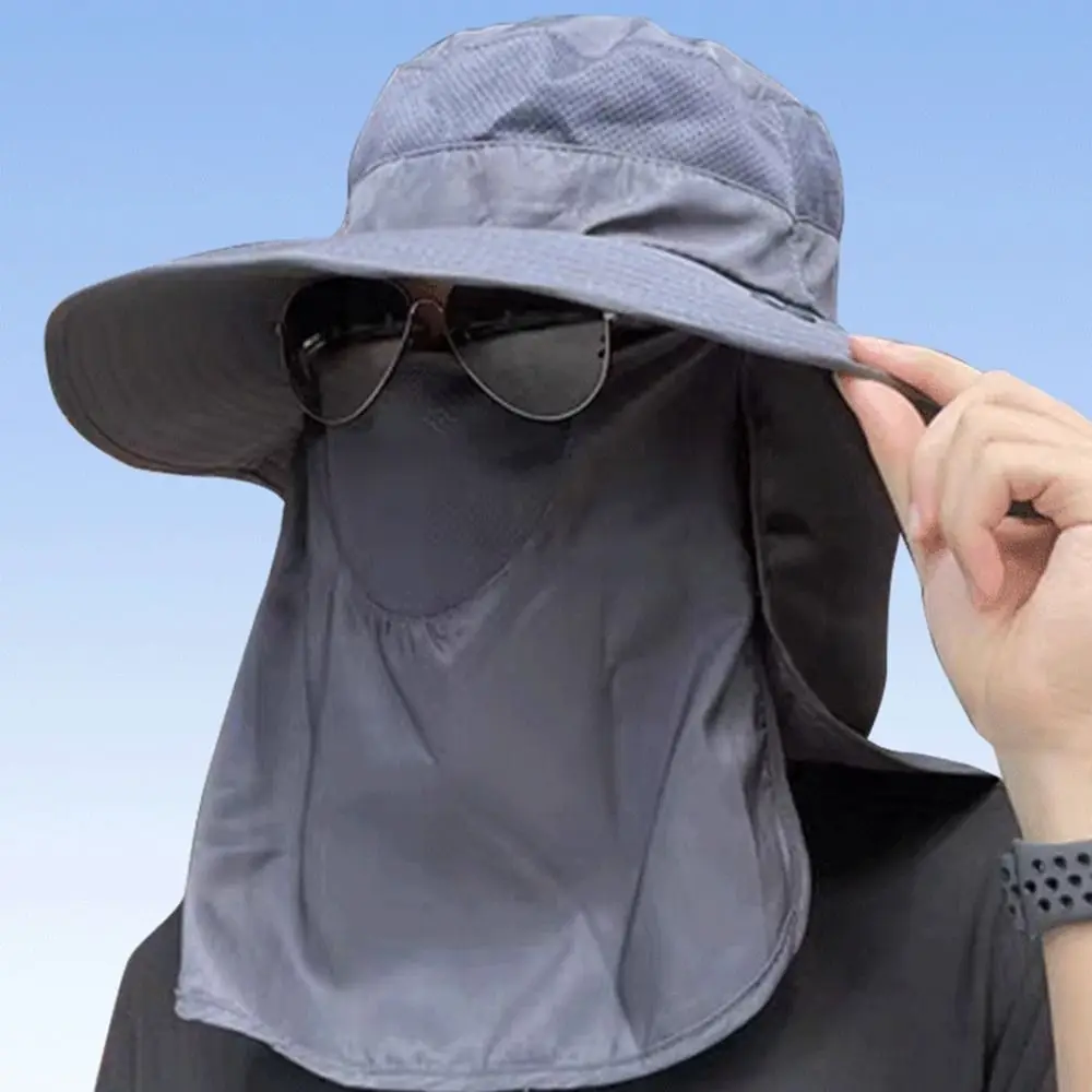 Fashion Neckline Mask Man Sun Hat Face Mask Mesh Summer Cover Face Cap Sun Protection Removable Outdoor Fishing Cap Climbing