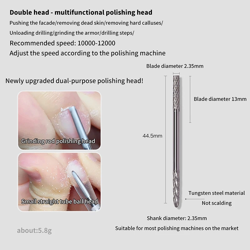 タングステン-ネイルドリルビット,多機能アクセサリー,ダブルエンド,ソープポイントの下,キューティクルリムーバー,マニキュア