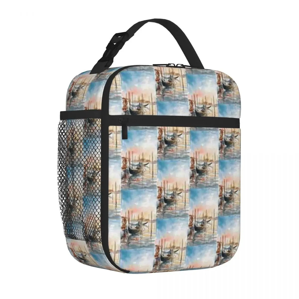 Bestselling Venice Gondola Sunset Everyday Use Carry Lunch Bag Middle School Nylon Lunch Bag