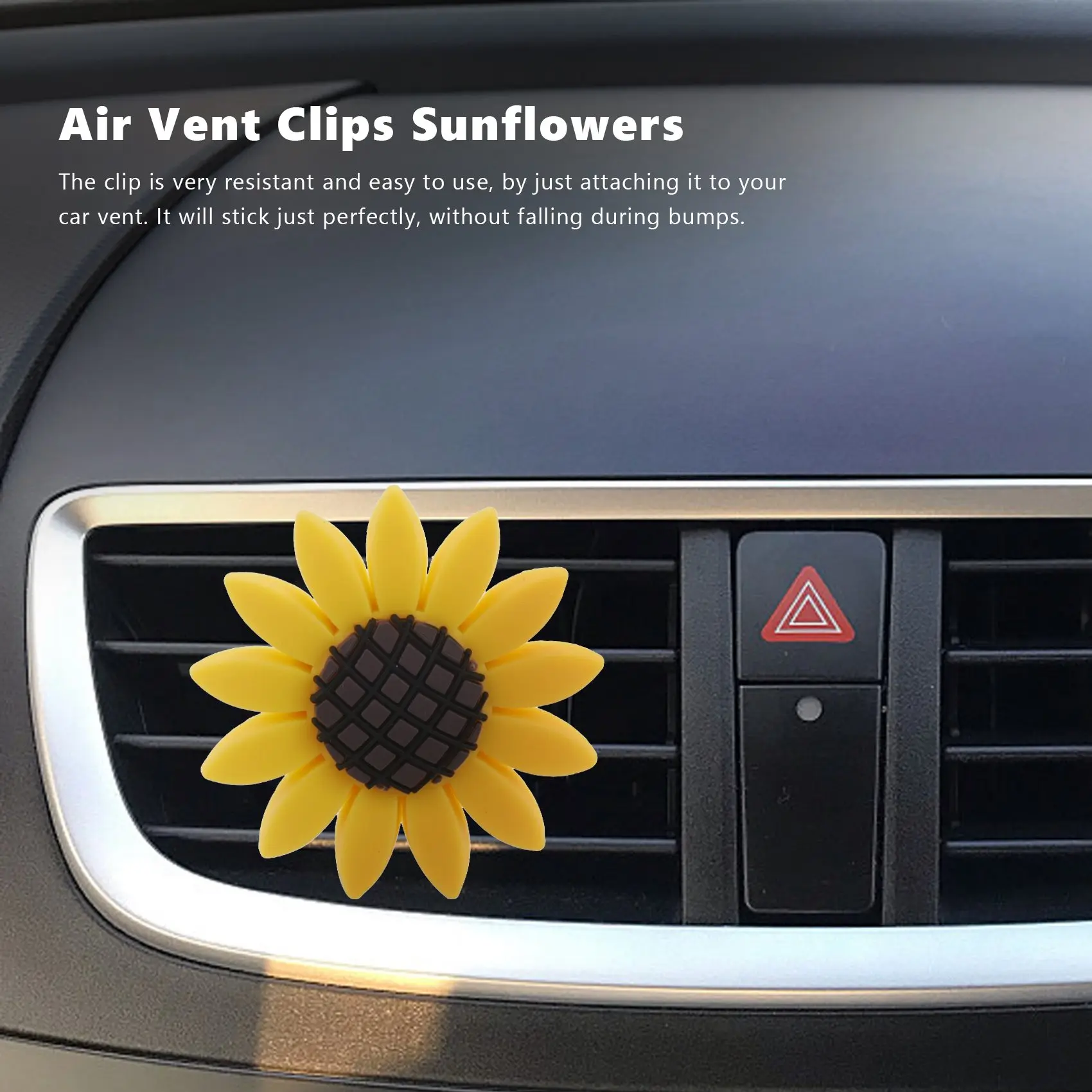 2Xpack Sunflower Car Accesories Cute Car Air Freshener Sunflower Air Vent Clips Sunflowers Gift Decorations Girasoles Car Clip