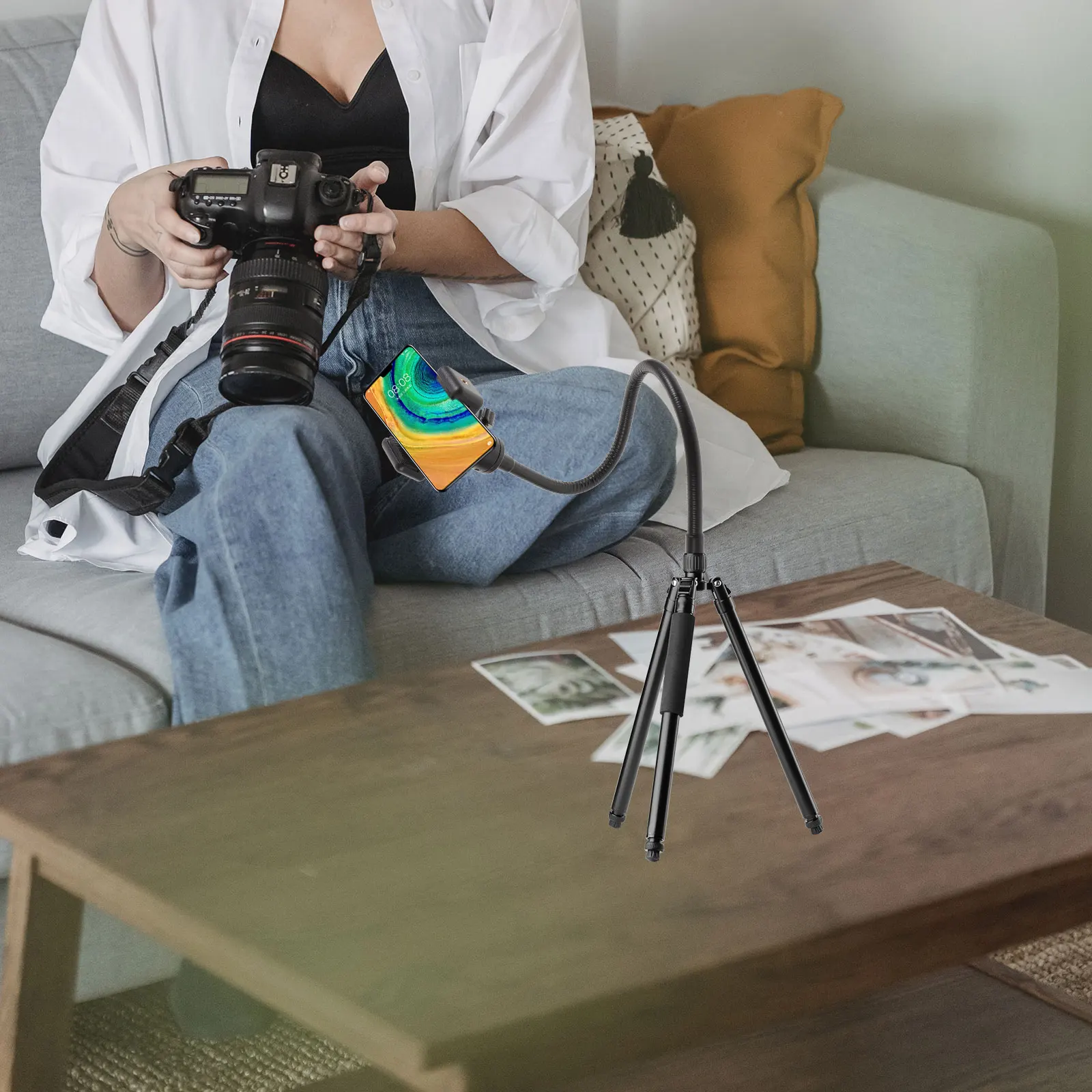 

Mobile Phone Clip Tripod Accessories Cell Stand PTZ Mount Cellphone Holder Metal
