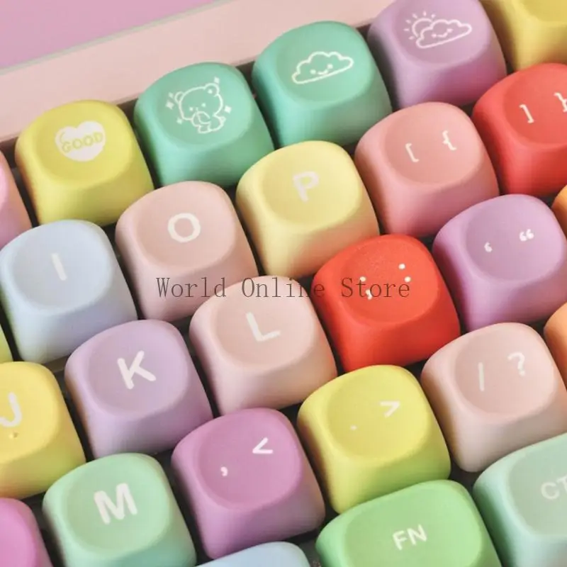 132 -koppig PBT kleurrijke keycap bundels kleurstoffen gesublimeerd voor gaming -toetsenborden typen 87HC