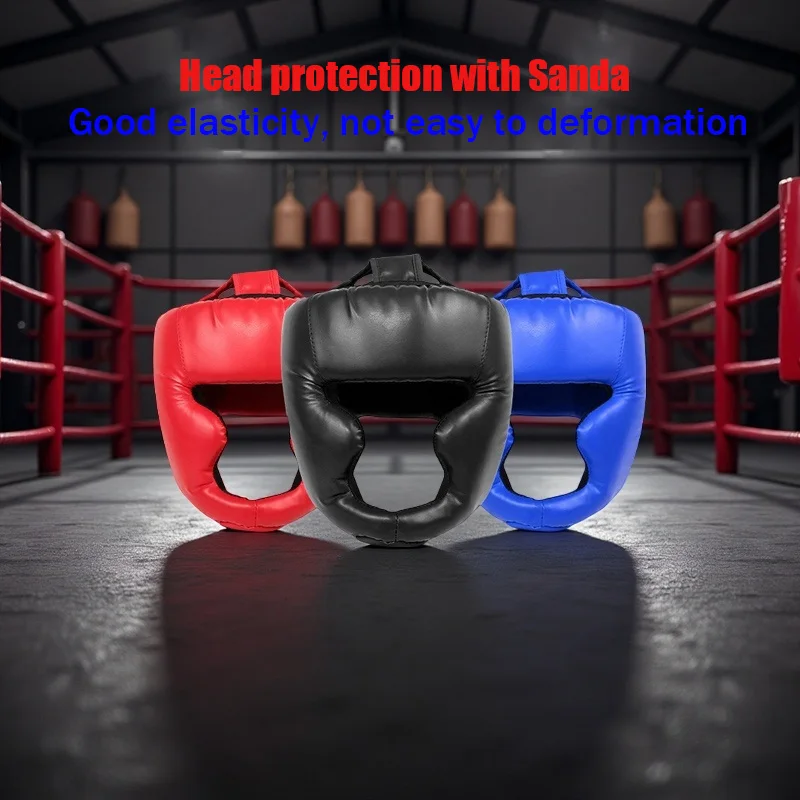 Helmet Sanda Head Protection Adult Taekwondo Children Boxing Helmet Head Cover Male and Female Head Thickening Training