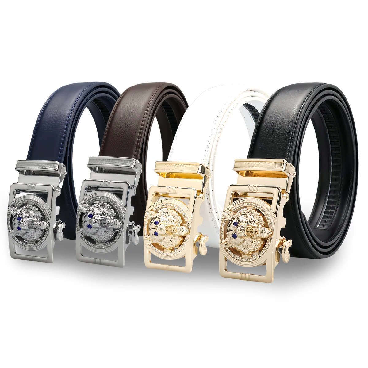 

Genuine Leather Men's Belt Metal Alloy Automatic Buckle Brand Luxury Designer Waist Belts for Men Strap High Quality Male Belts