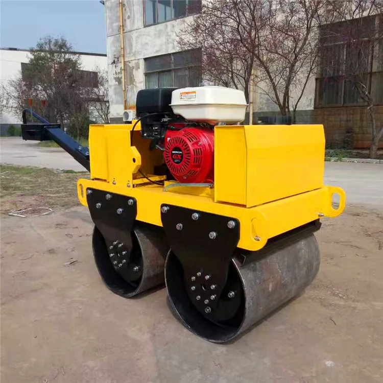 SONGMAO Hand Mini Road Roller Compactor Walk Behind Baby Double Drum Vibratory Hine