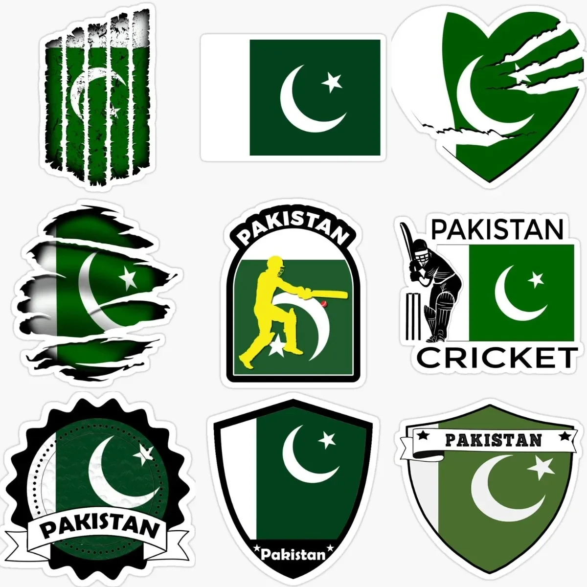 

Pakistan Flag Emblem Creative Personalized PVC Waterproof Stickers for Decorate Car Van Bicycle Off-road Truck Room Helmet