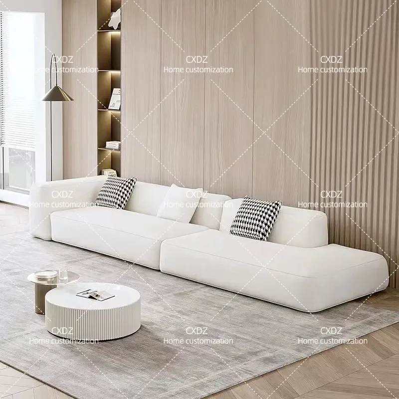 Nordic Modern Minimalist L Shaped Corner Sofa Tech Cloth Combination for Living Room Office Reception Light Luxury Style