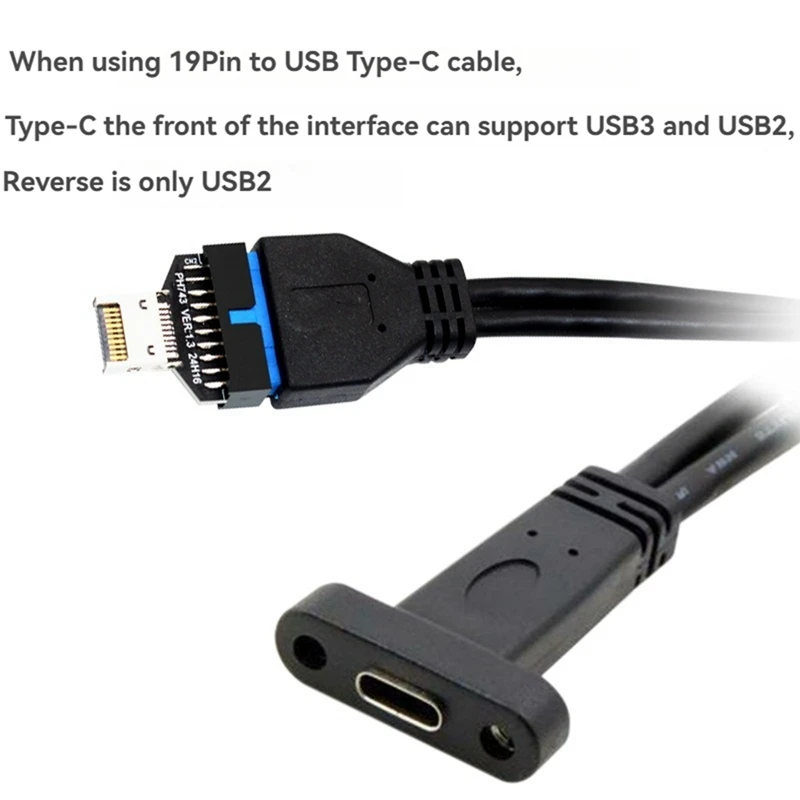 USB3.2 Type-E 20Pin To USB 19P Chassis Front USB Type A Type C Extension Adapter For Desktop Motherboard