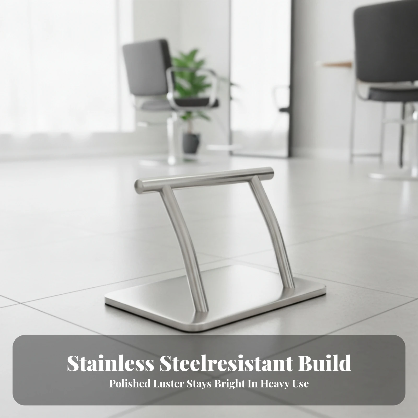 Salon Chair Footrest Stainless Steel Barber Chair Footrest Hardware Universal Ergonomic for Hair Stylists, Barbershops