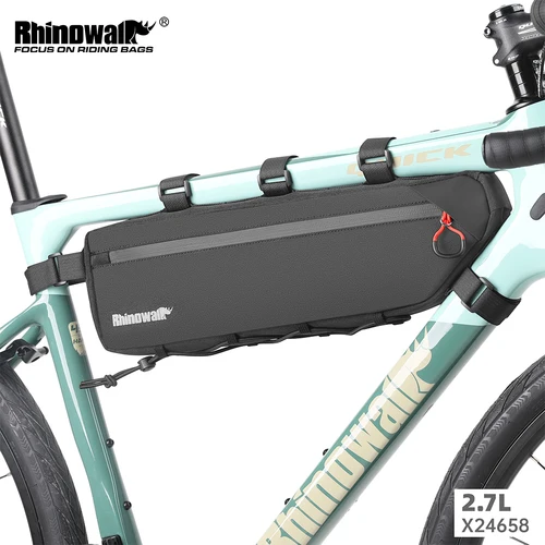 Imagen 1 del producto Rhinowalk-bolsa para cuadro de bicicleta de 2,1-2,7 L, bolsa triangular para tubo, bolsa de almacenamiento para Bikepacking, bolsa de equipaje de viaje para ciclismo de montaña, accesorio