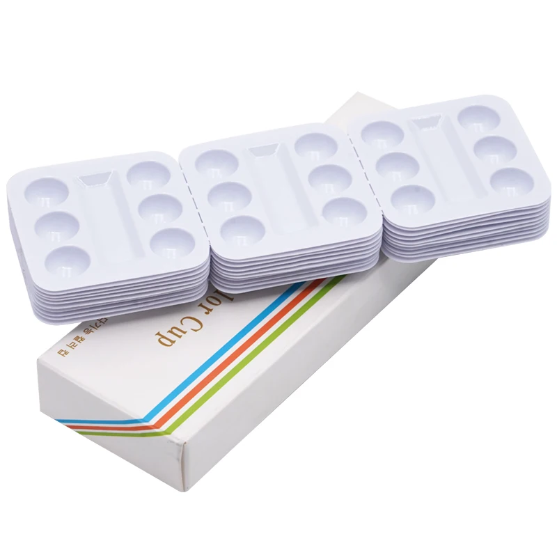 

6 Slots Dental Mixing Wells Disposable Bonding Resin Adhesive Composite Material Plastic Palette Dentistry Products