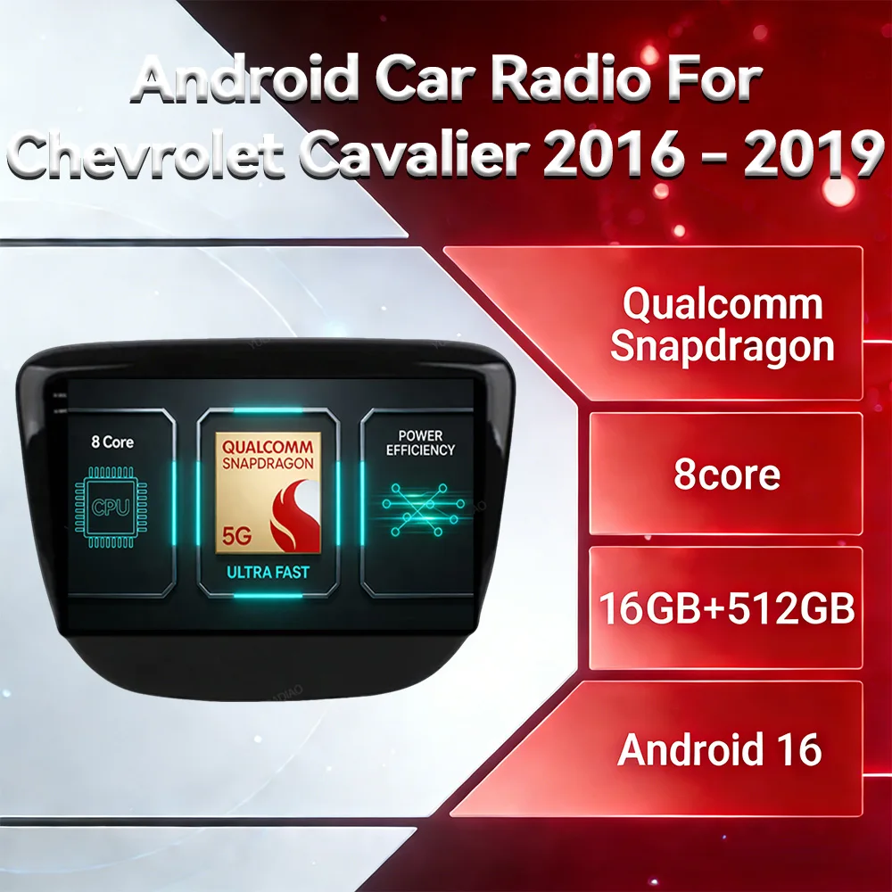 Android 16 Car Radio For Chevrolet Cavalier 2016 2017 2018 CarPlay Auto Multimedia Stereo Video Player GPS NAVI 4G WIFI QLED BT