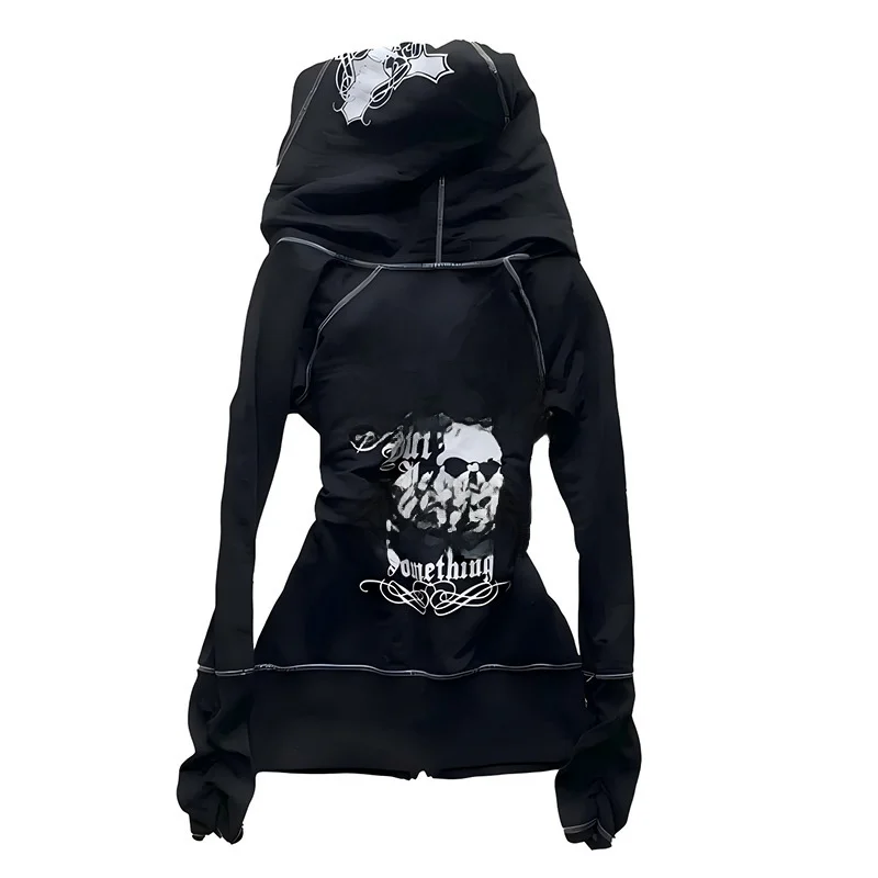 للجنسين على الوجهين يمكن ارتداؤها هوديي الشارع الشهير العلامة التجارية Y2K النمط الأمريكي ليوبارد طباعة قمة الصليب القوطية موضة المرأة الرجال #4