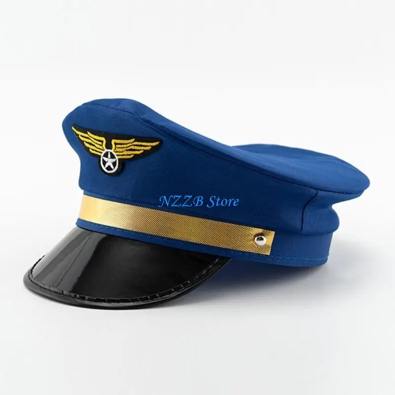 

T21F Captain Hat for Women Man Role Play Halloween Party Cosplay Top Hat Stage Performances Hat Carnivals Headwear