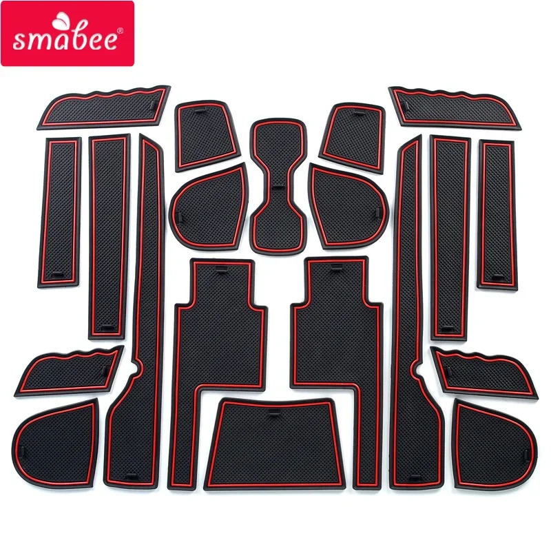 Gate slot pad for SSANGYONG TIVOLI 2015-2018 Interior Door Pad/Cup Non-slip mats red white