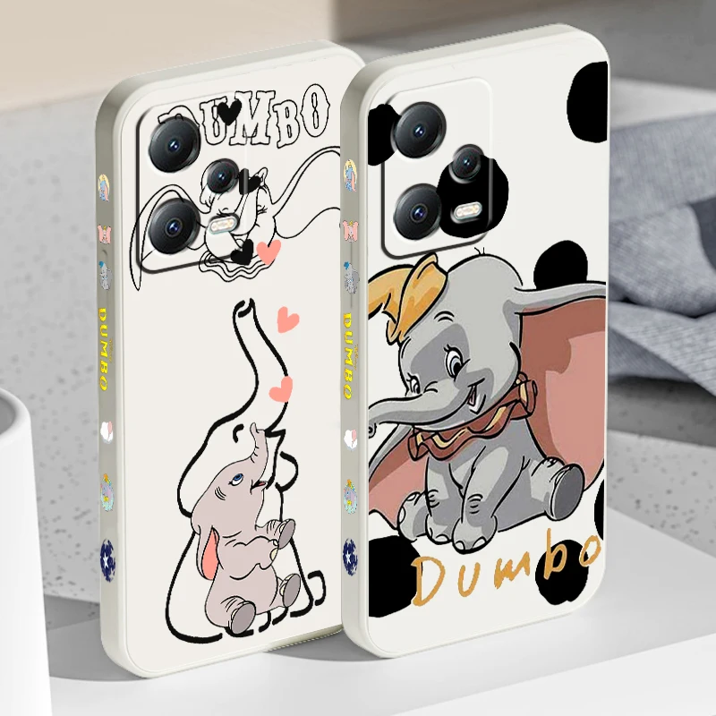 

Dumbo Disney Cartoon Cartoon Liquid Left Rope For Xiaomi Redmi Note 13 12 12S 12R 11 11T 11S 10 10S Pro Plus 5G Soft Phone Case