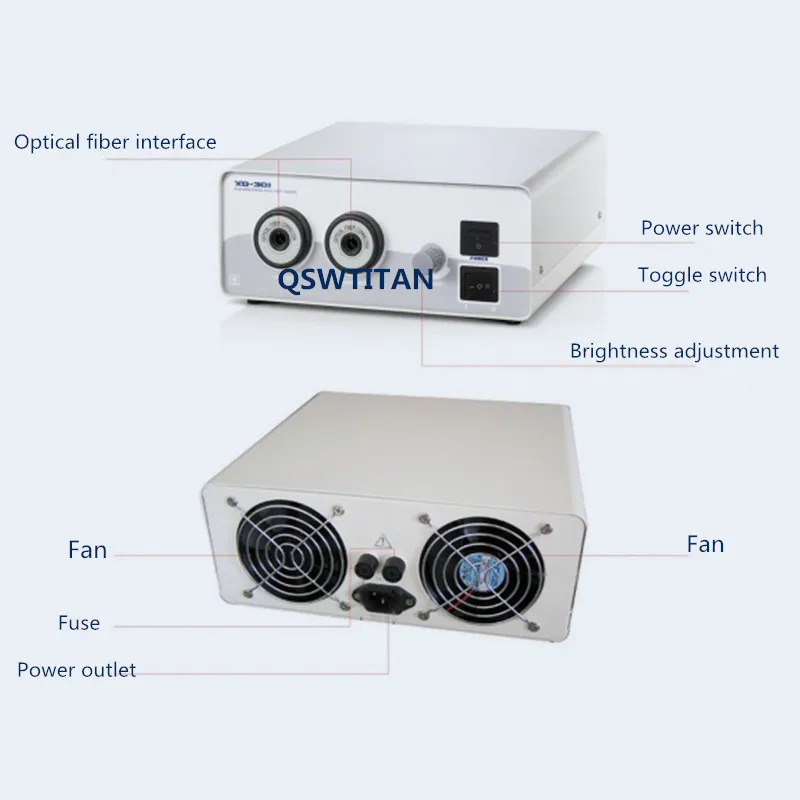 Endoscopic Operation light source 150W Dual Holes Fiber Optic Endoscope Microscope Halogen Medical Cold Light Source