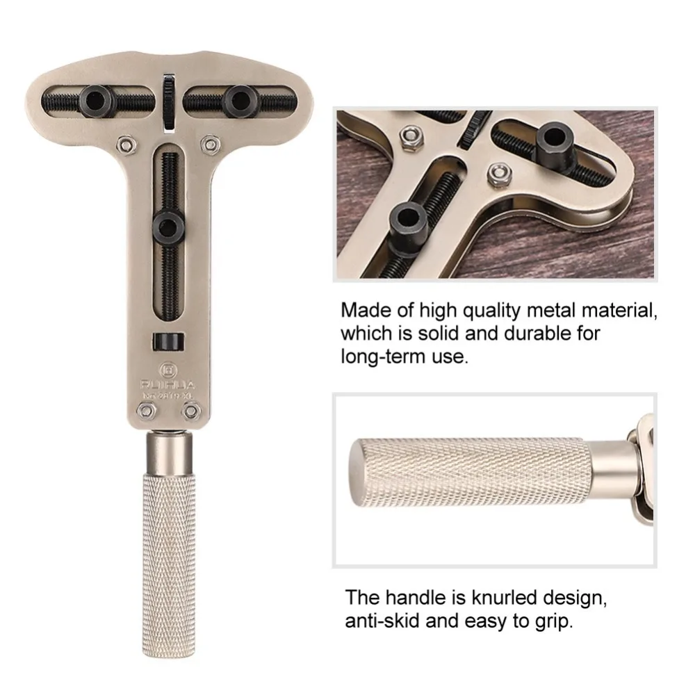 Metal Construction Three Jaw Watch Opener Adjustable Screw Threejaw Design Watch Back Case Opener Watch Repair Tool