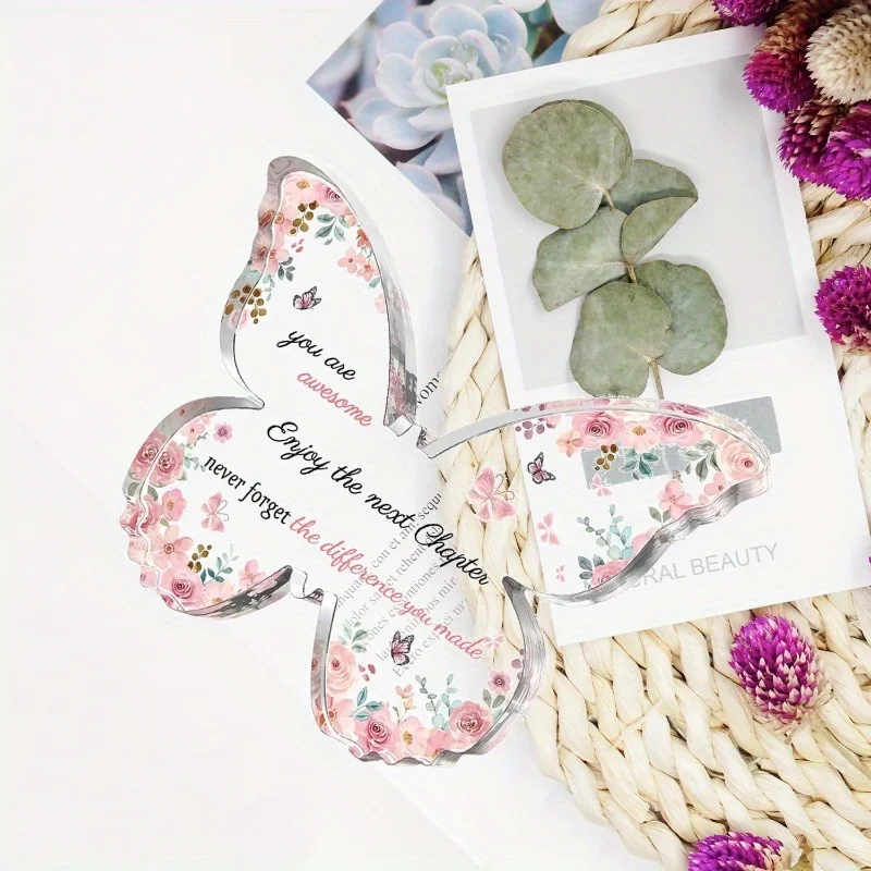 لوحة فراشة أكريليك "تقاعد سعيد" - هدية التقاعد للسيدات والزميل هدية شكرًا لك