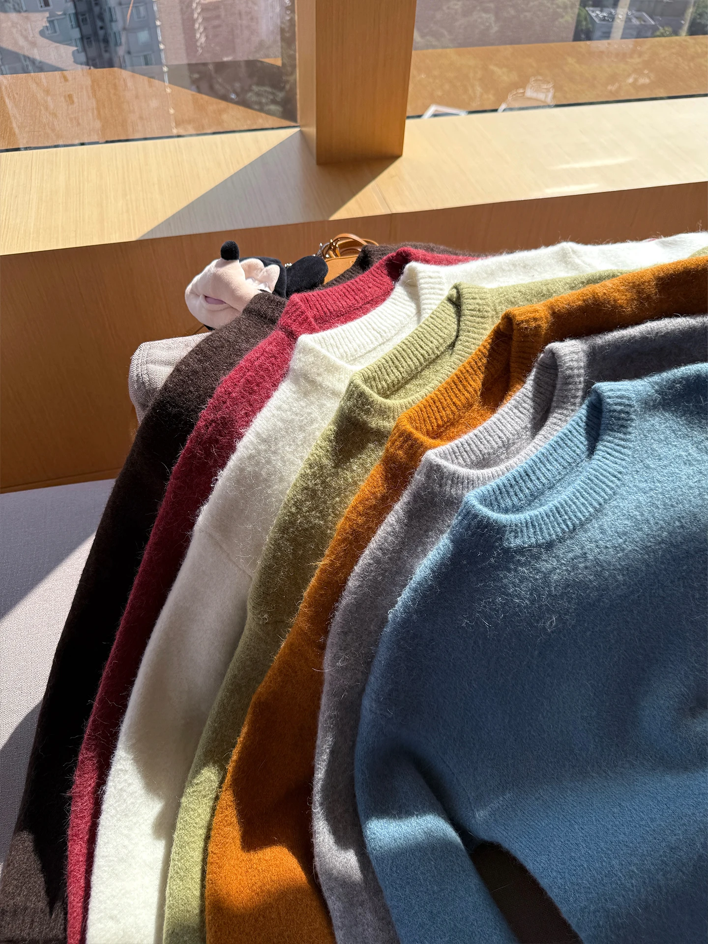 

LaaReeToo Basic round Ne Rabbit Fur Sweater Women's Long Sve Knitted irt Casual Loose Fit Autumn Winter Faion