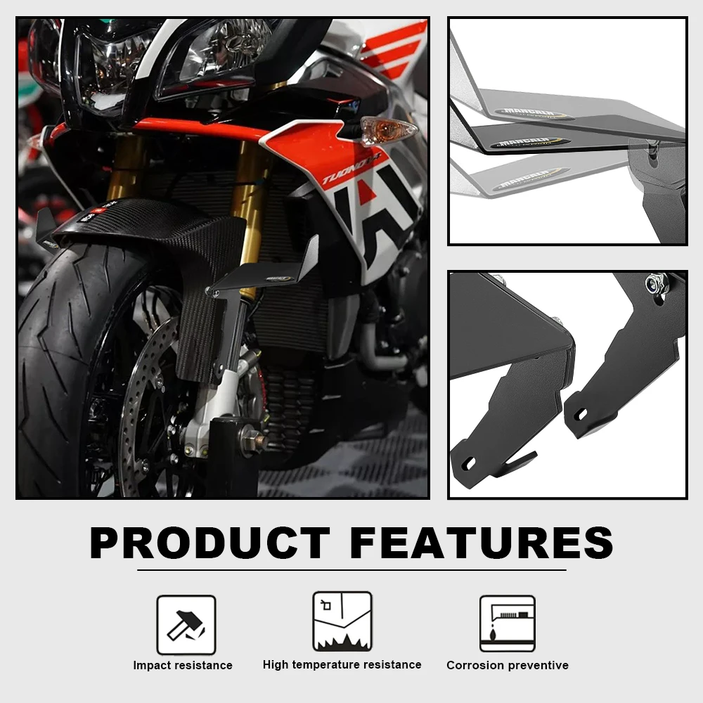 Motorcycle Front fender fixed Wing For Aprilia RSV4 RSV1000 TuonoV4 2009-2020 adjustable Aerodynamic Winglets splash guard