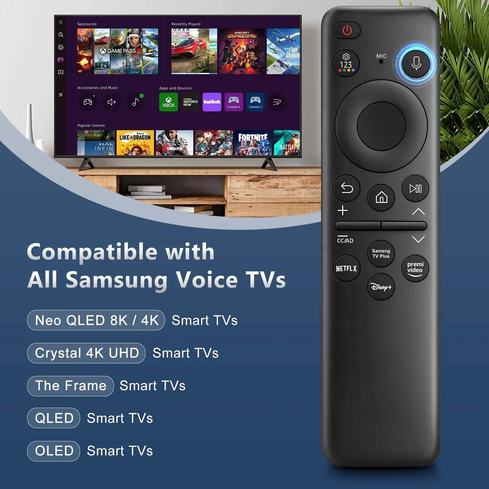 BN59-01432A BN59-01455A/P Voice Remote Control Replacement For Samsung Smart TV 2021-2025 Television Remote Controller NO Solar