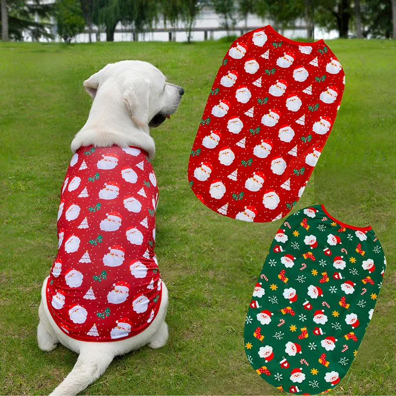 

Big Dog Merry Christmas Pet Clothes Dog Vest Pet Santa Claus Puppy Cosplay Santa Tree Costume Festival Coat Supplies Wholesale
