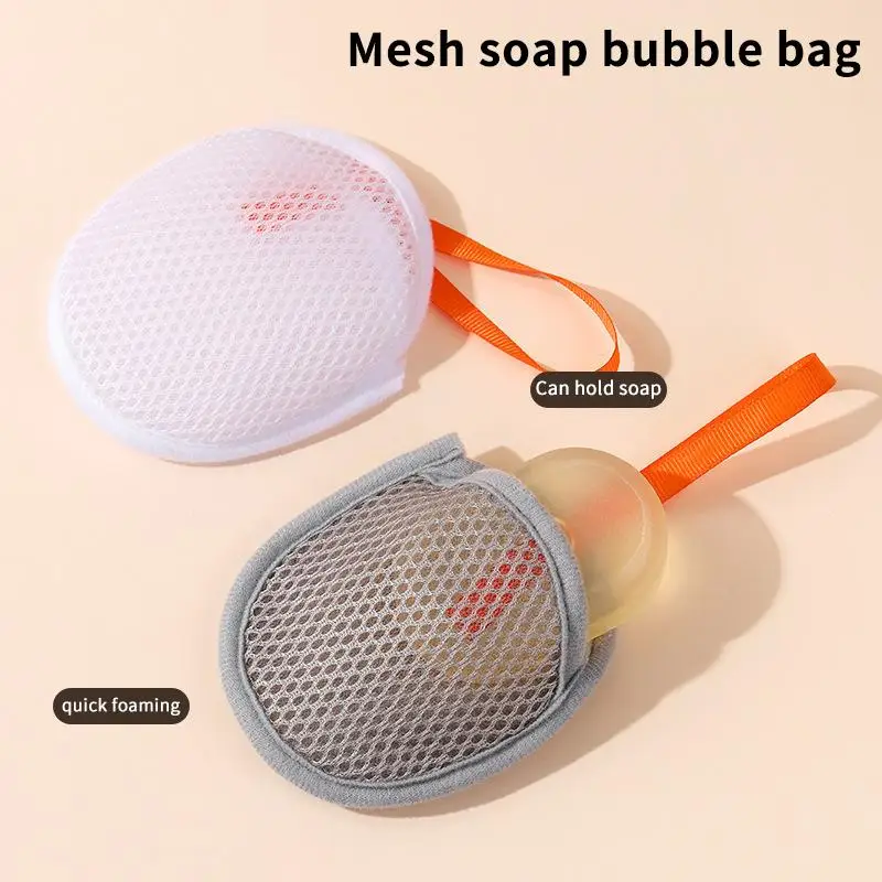 Foaming Soap Mesh Exfoliator Pouch 8Pcs Gentle Skin Massage Fast Bubble Maker Portable for Bath Travel Skincare Use