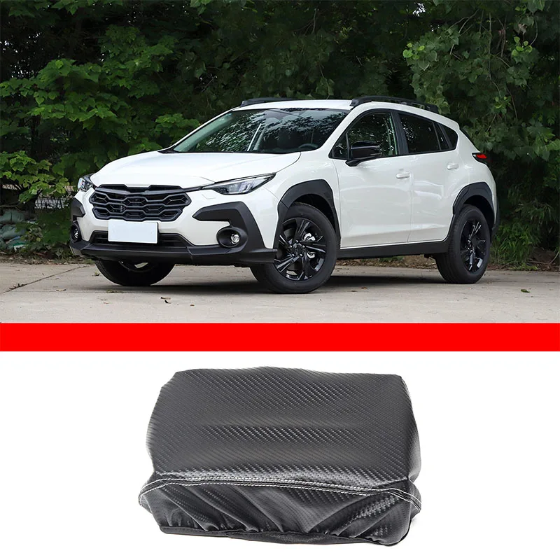 

For Subaru Crosstrek 2024 Car Armrest Box Protection Kit Leather Carbon Fiber Interior Accessories