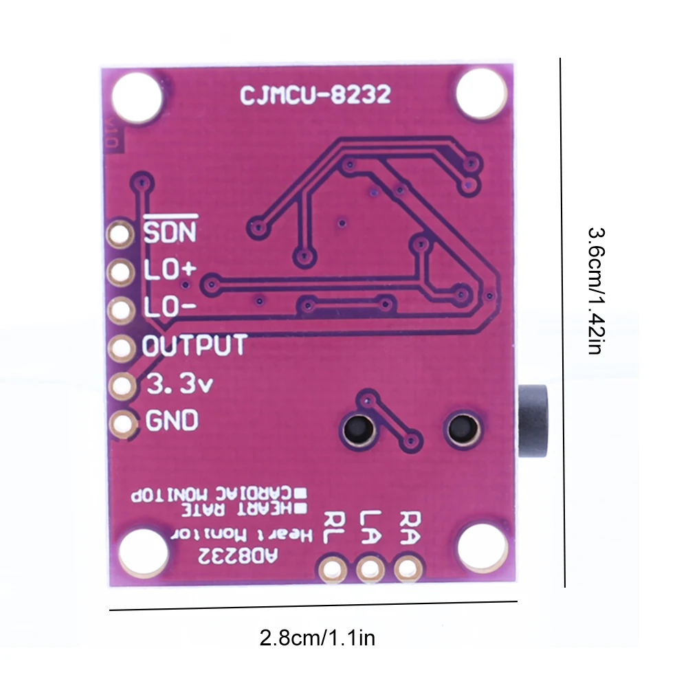 AD8232 ECG Physiological Measurement Heart Pulse DC 3.3V ECG Monitor Sensor Module Electric Unit Modules for Arduino