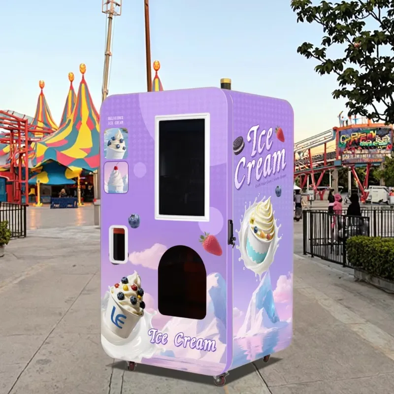 Energy Saving Low Noise Ice Cream Vending Machine Stable Long‑time Operation Touch Screen Unmanned Self Service Dessert Selling