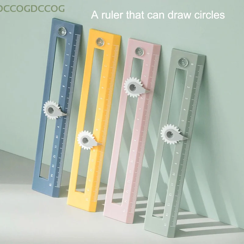 أداة رسم مسطرة إبداعية متعددة الوظائف 2 في 1 مسطرة وبوصلة أداة قياس هندسية للمنزل والمكتب والمدرسة #3
