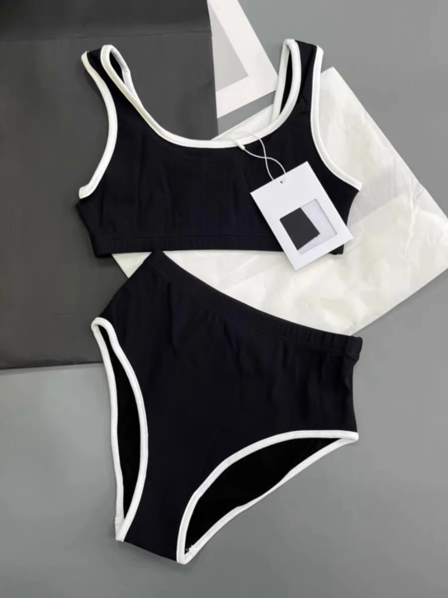 One Piece Swimsuit Stylish Sexy Two Piece Strappy Backless Plain Bikini