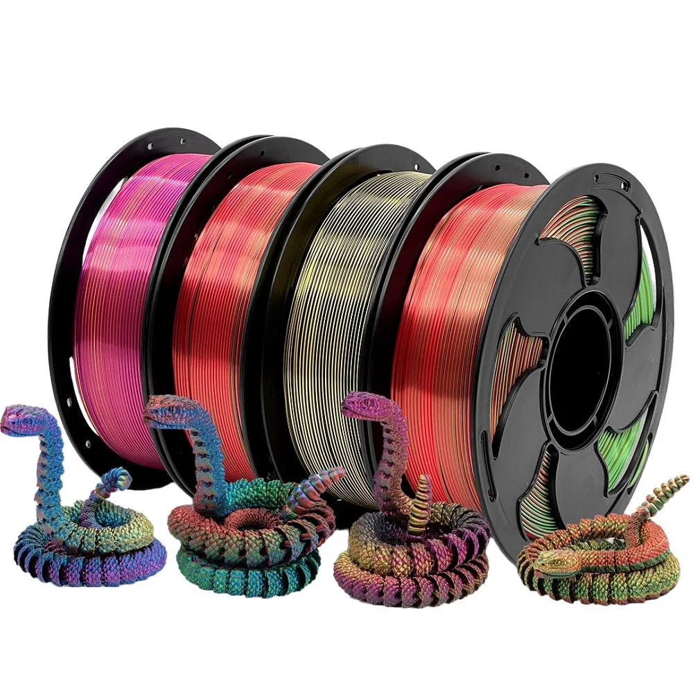 

200g Tricolor Filament Silk PLA 1.75mm Triple Color PLA Filament 3D Printer Plastic Material Shiny Smooth Filament Gold Blue Red