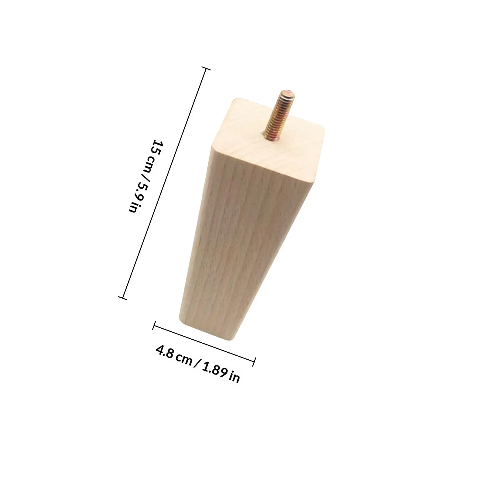4Pcs Solid Wood Furniture Legs Natural Finish Sturdy Elegant Replacement Legs for Sofa Couch Bed Cabinet Coffee Table Ottoman