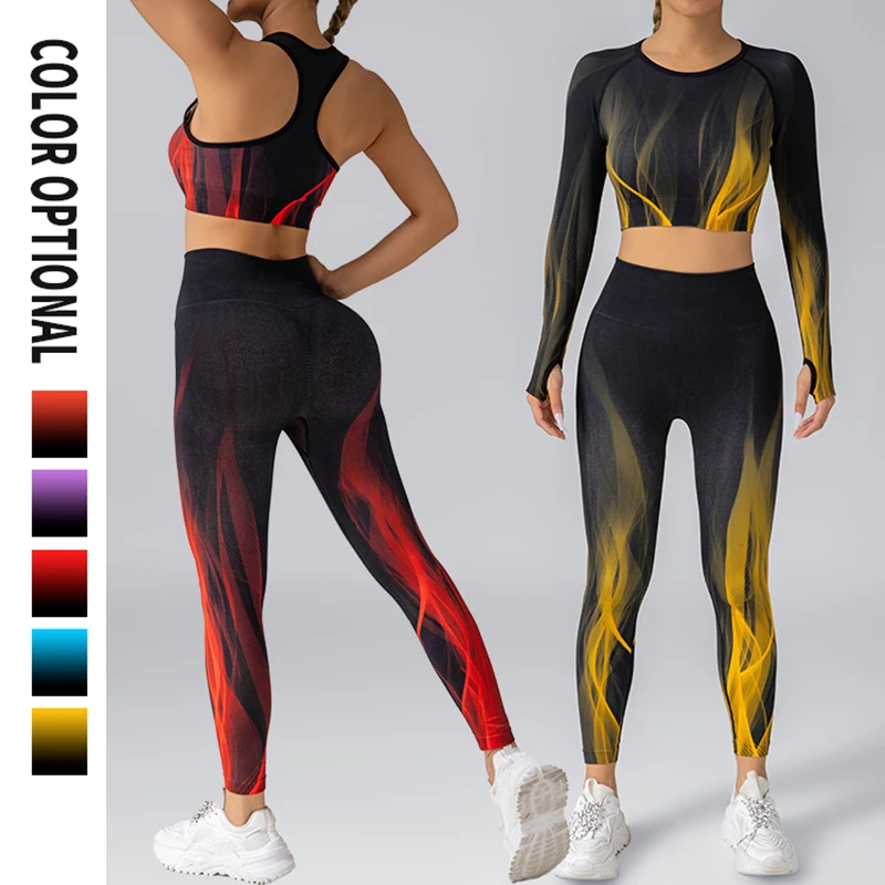 Yoga-Sets Sport-BH-Hosen Dochte Schweiร lift Hรผfte Fitness Sportswear hochela tische Yoga Wear Sportswear