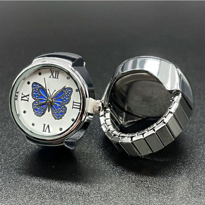 Schmetterling Multi-farbe Ring Uhr Edelstahl Legierung Männer Frauen Einfache Atmosphärische Vielseitige Mode Ring Schmuck Party Geschenke – Detail 3