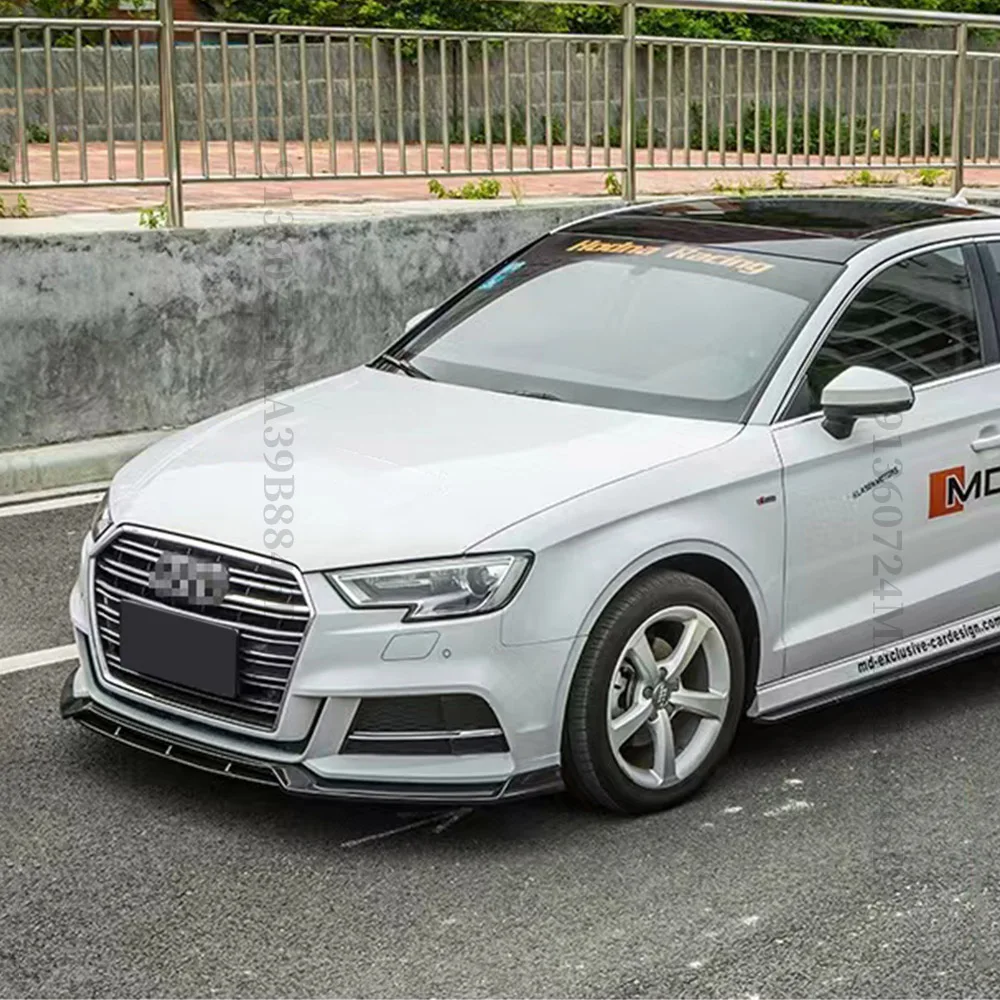 Front Bumper Lip Protector Chin Deflector Guard Cover Facelift For Audi A3 S3 2016-2019 S-line Decoration Splitter Trim Styling