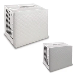 Winter Window Indoor Air Conditioner Cover White Inside Window Ac Unit Protection Cover with Elastic Straps Insulation Defender