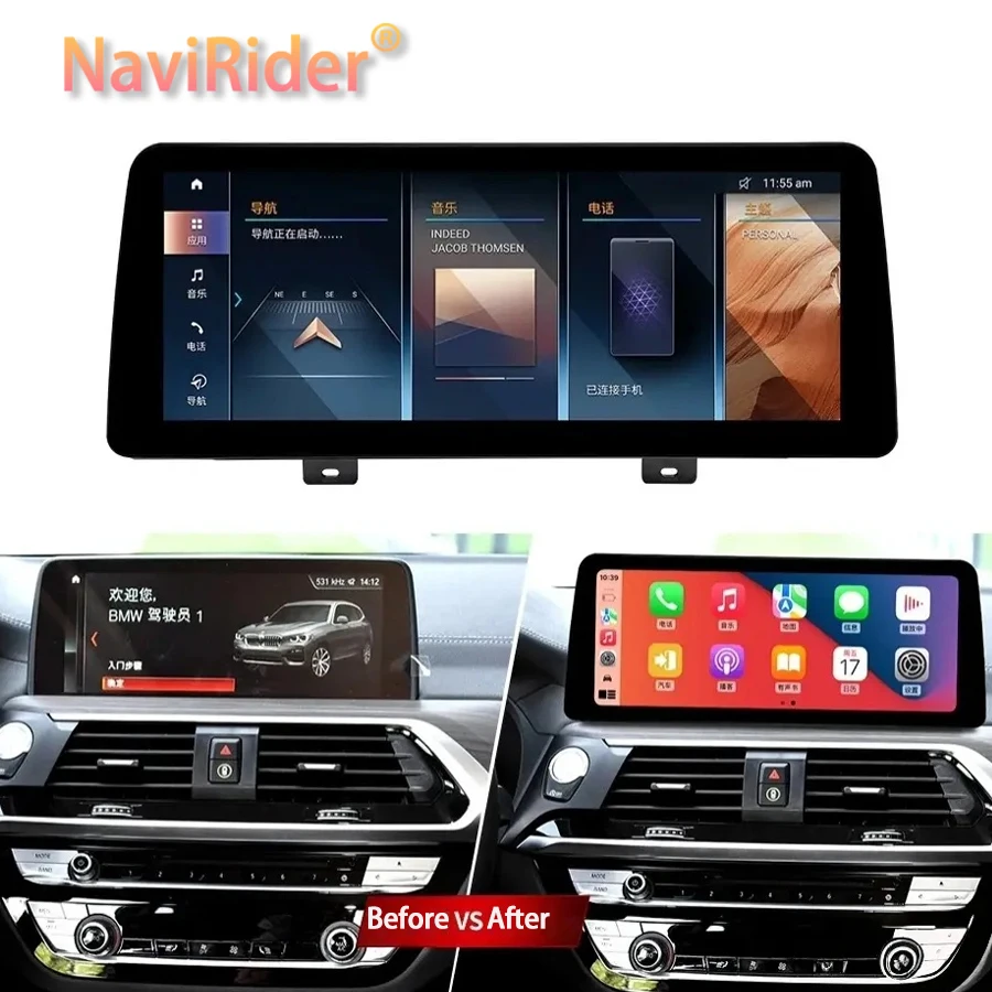 12.3inch Android14 1920X720P Scherm Voor BMW X3 X4 G01 G02 2018-2025 EVO Auto multimedia Video Player Autoradio Draadloze Carplay
