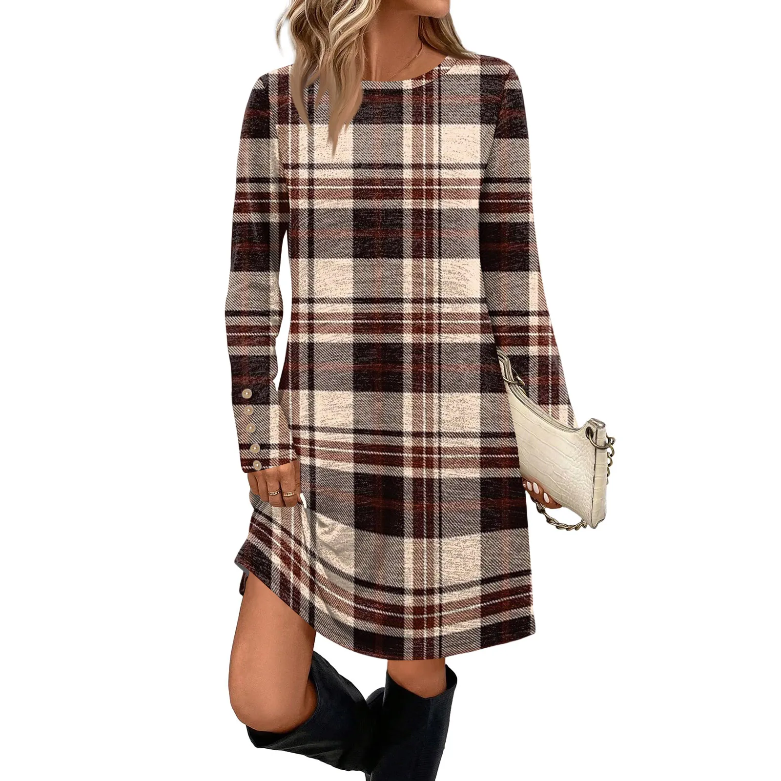 أزياء المرأة التي شيرت نمط هندسي المتضخم طويلة الأكمام تي شيرت اللباس المرأة طويلة مخطط قمم تيز فساتين سيدة الملابس #2
