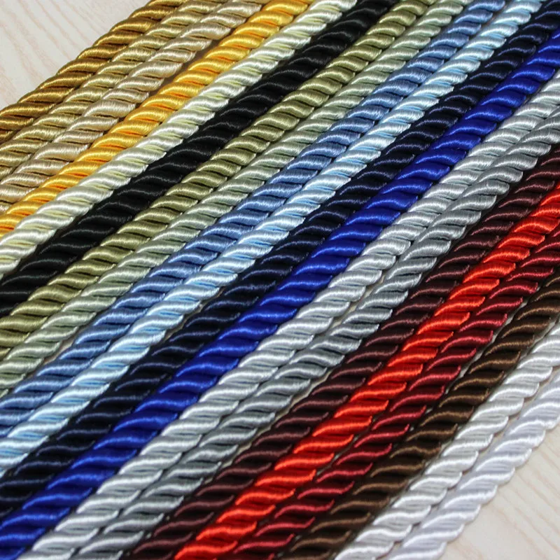 

10meter 8mm Thickness Color Three-Strand Twisted Cord Sofa Curtain Decoration for DIY Cushion Bag Pillow Piping Rope